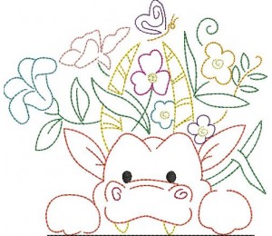 Stickdatei - Frühlingsfreunde Drache